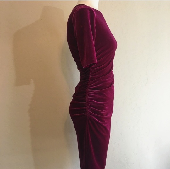 Vince Camuto Velvet Magenta Dress - Picture 3 of 5